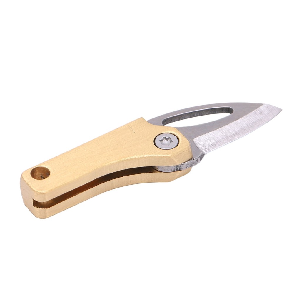 Brass Mini Knife Foldable Multifunction Keychain Tiny Knife For Package Openning