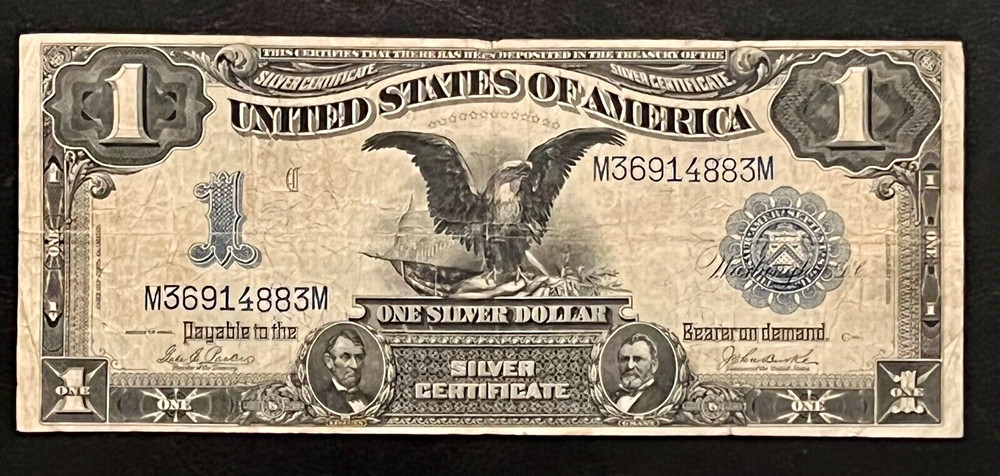 1899 $1 SILVER CERTIFICATE BLACK EAGLE NOTE, PARKER-BURKE, VF Fr#232