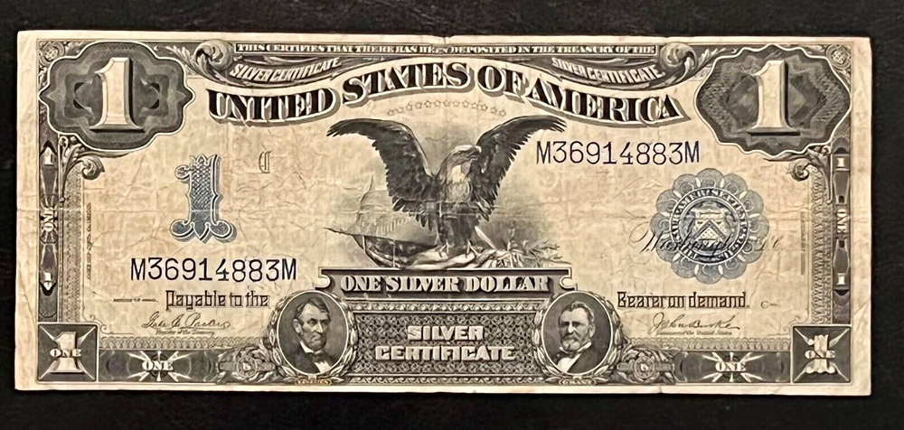 1899 $1 SILVER CERTIFICATE BLACK EAGLE NOTE, PARKER-BURKE, VF Fr#232