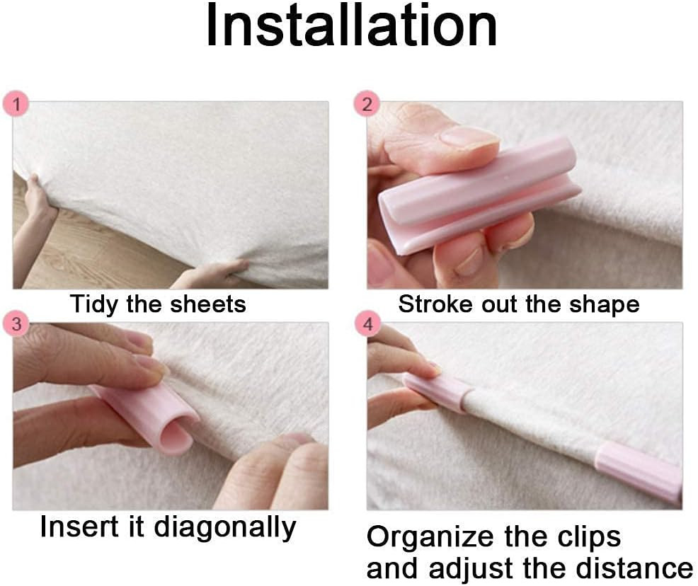 12 Pack Bed Sheet Grippers Sheet Holders Fasteners Bed Sheet Clips Keep Sheets S