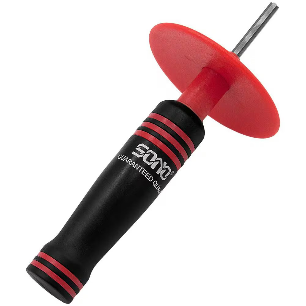 Tungsten Carbide Sharpener, Removeable Hand Guard in Red