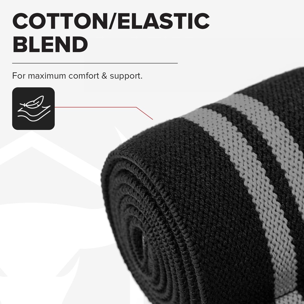 Elbow Wraps (1 Pair) - 40" Elastic Elbow Support & Compression - For Weightli...