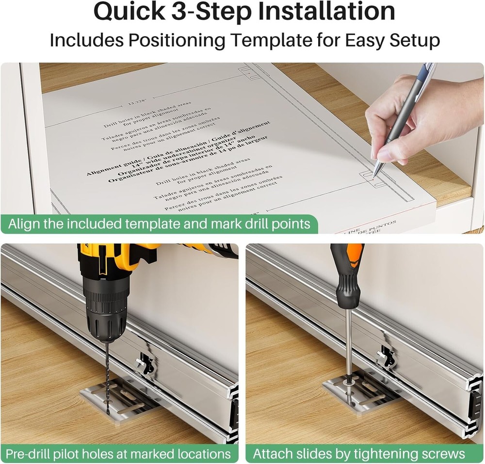 Pull out Cabinet Organizer,Heavy Duty Smooth Sliding Under Cabinet