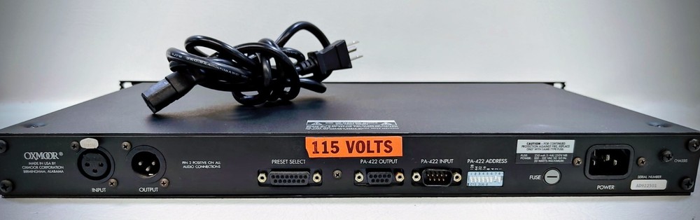 Oxmoor DEQ-1 High Resolution Programmable Equalizer w/Power Cord