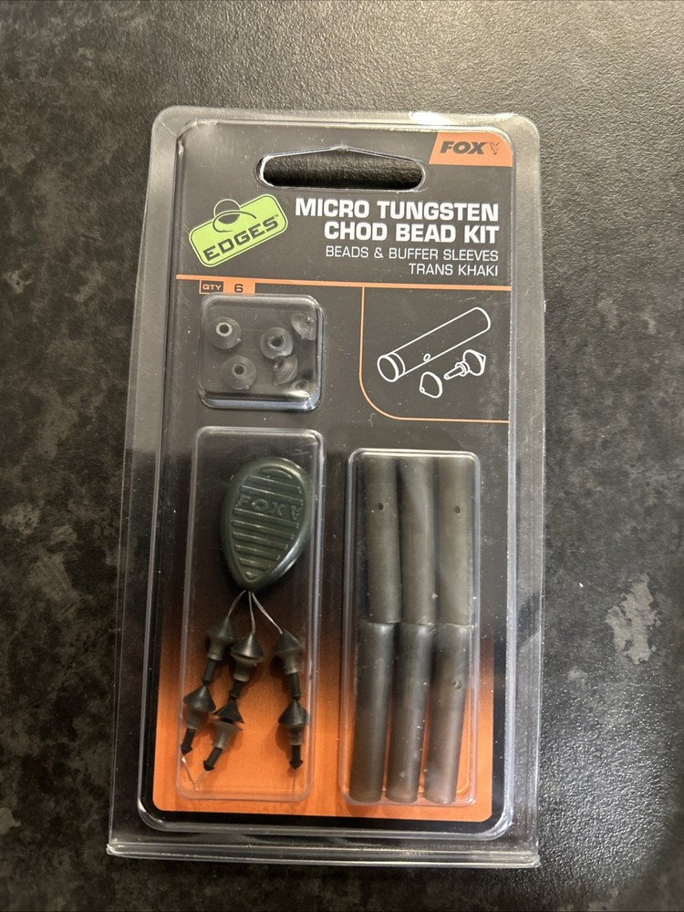 Fox Micro Tungsten Chod Bead Kit Trans Khaki
