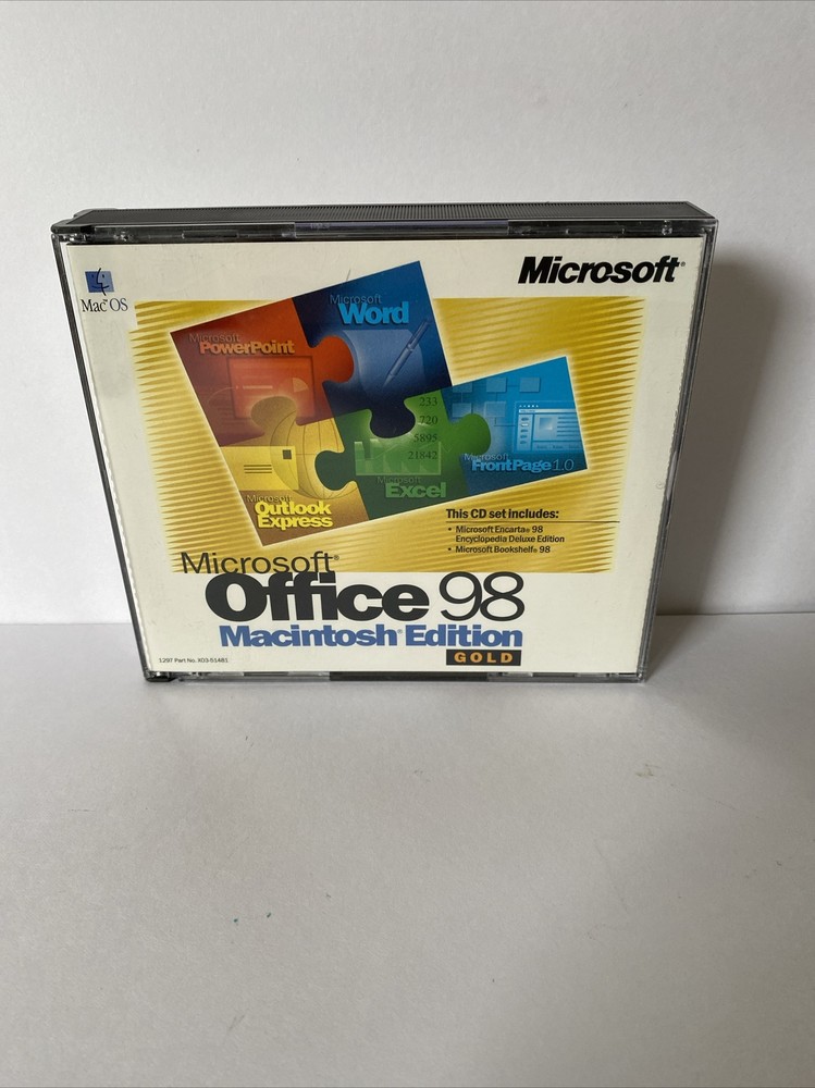 Microsoft Office 98 Gold Macintosh Edition Complete retail box