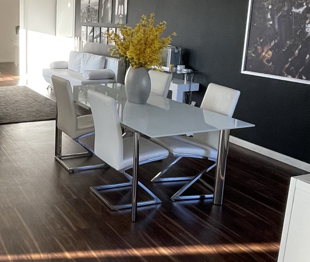 Glass Dining Table And Four Chairs