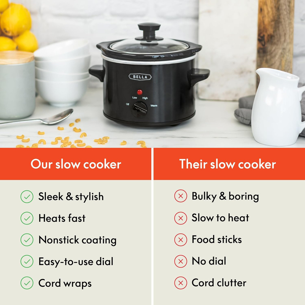 1.5 QT Slow Cooker, Black