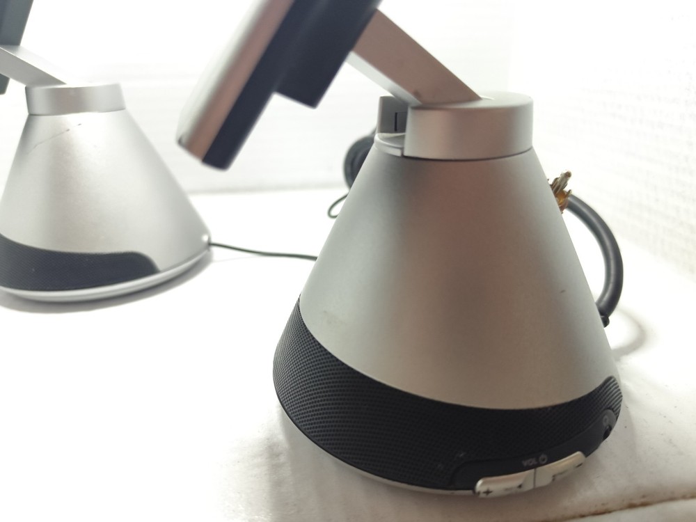 Altec Lansing - Desktop Speaker Set Silver Black Wired Computer Speakers VS4221