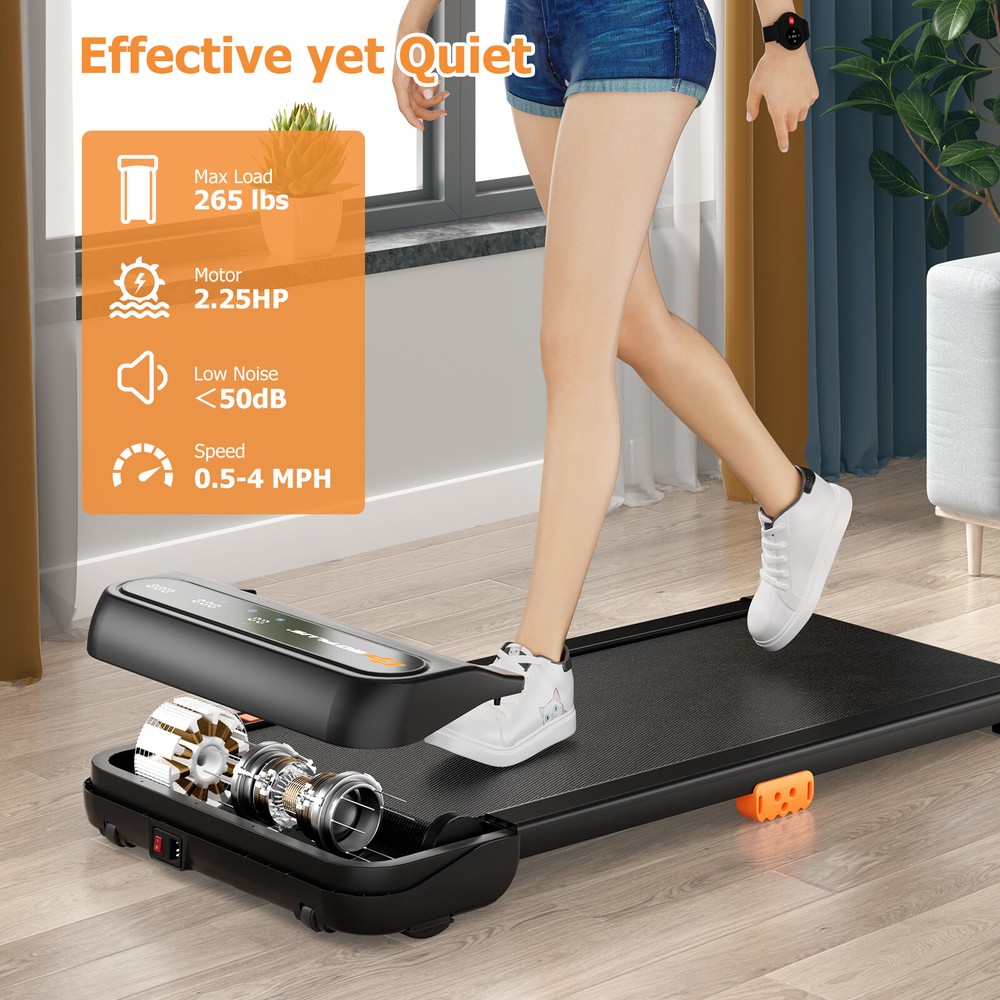 2-in-1 Walking Pad Treadmill Compact Walking Jogging Machine for Home Office