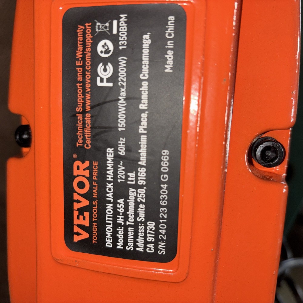 VEVOR Electric Demolition Hammer - Jh 65A