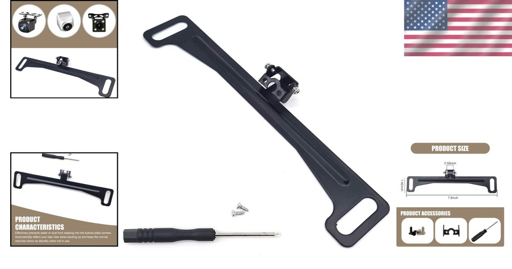 Shock-Proof Waterproof Camera Mount License Plate Frame - Easy DIY Installation