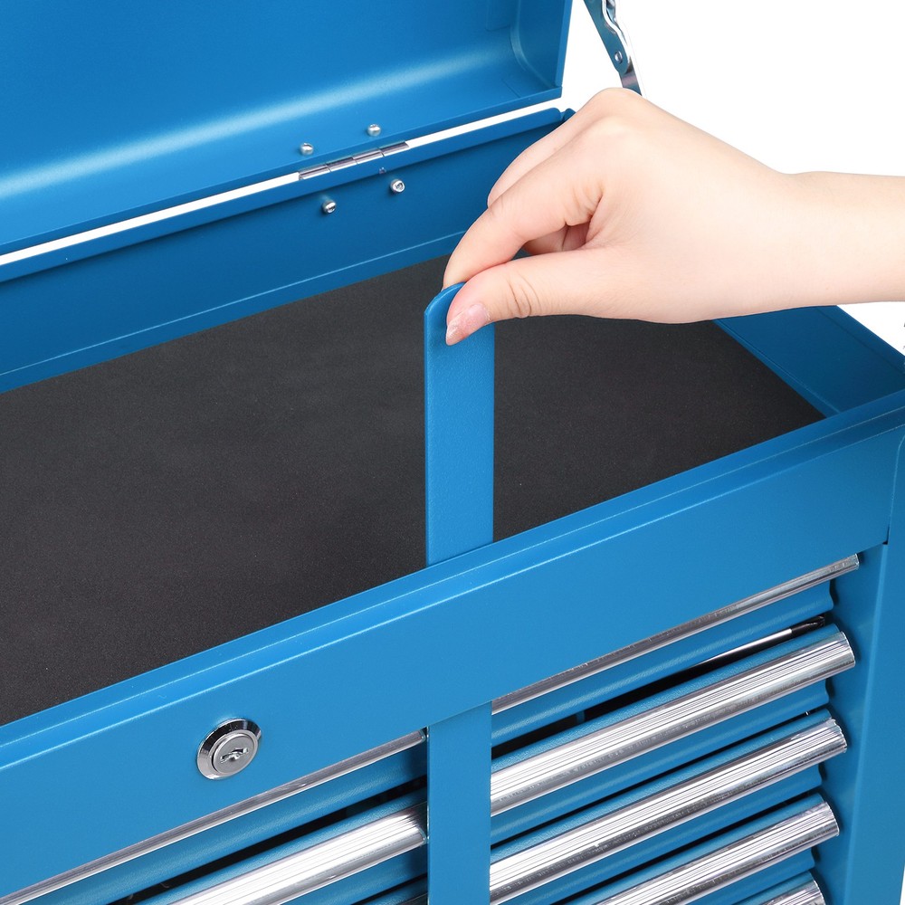Blue Tool Chest Steel Tool Storage Box with 5 Drawers & Locking System & Keys