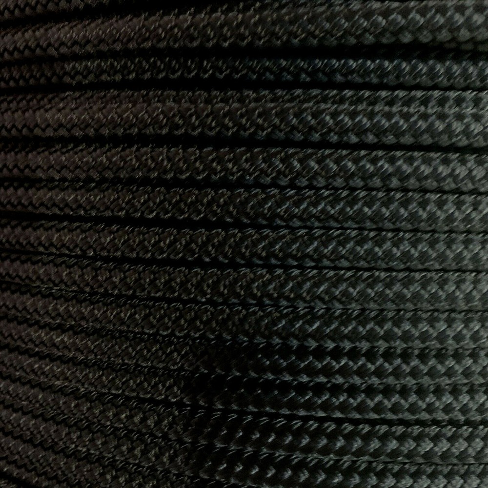 5/16 x 100 ft Premium Double Braid- Yacht braid Rope Hank. Black.