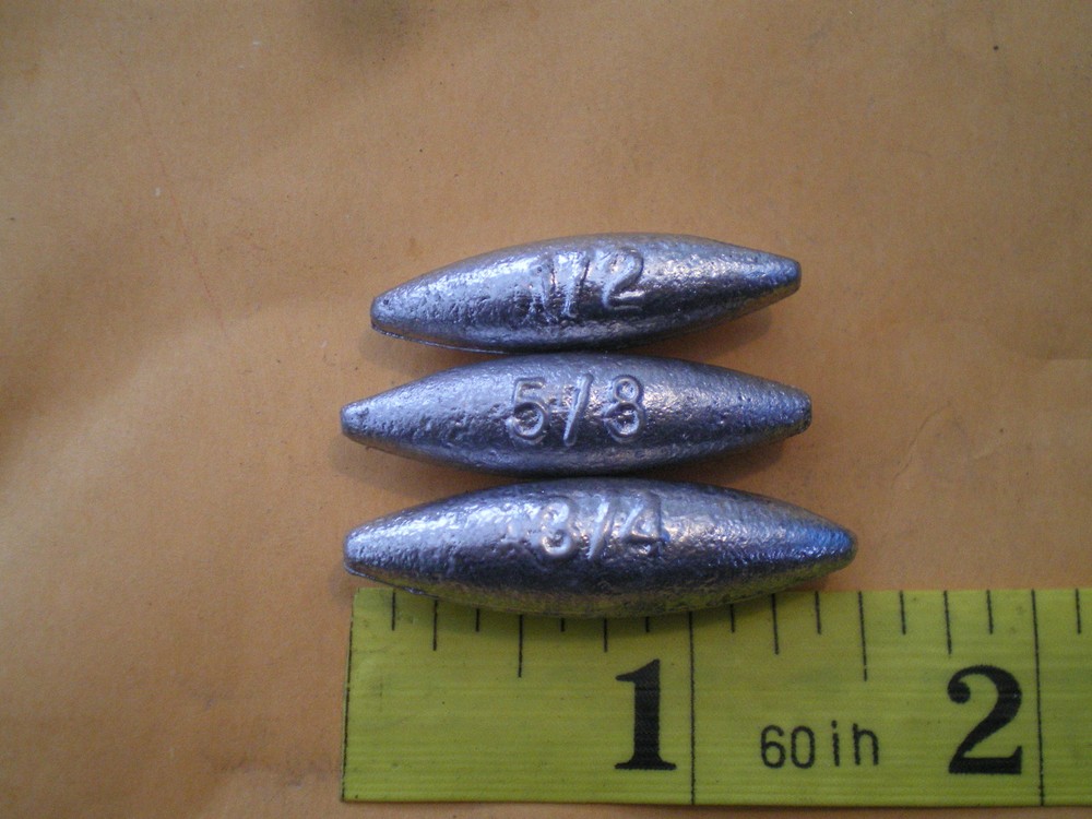 15 SLENDER SHAPE LURE BODIES/SLIP SINKER 5/8 OZ. "MAKE SPINNERS"