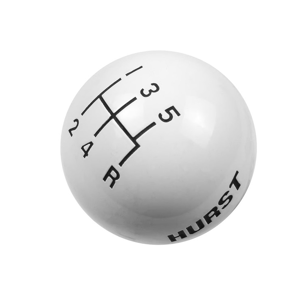 Hurst 1630025 Shift Knob - White 5 Speed 3/8-16 Threads