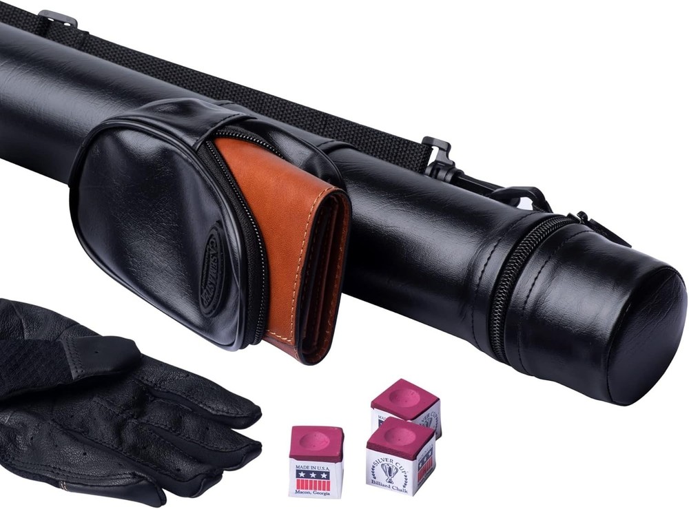 Durable Leatherette Pool Cue Case for 2-Piece Cues - Transport with Ease