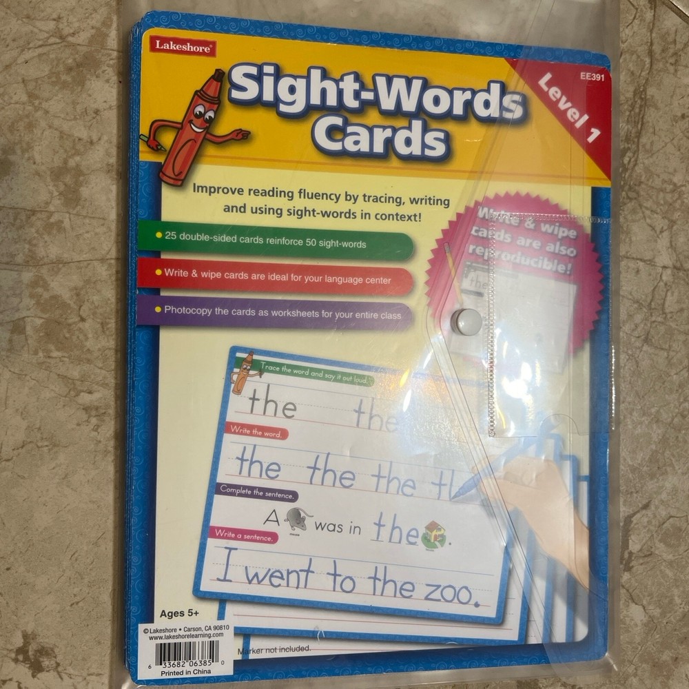 Lakeshore Write & Wipe Sight-Words Practice Cards