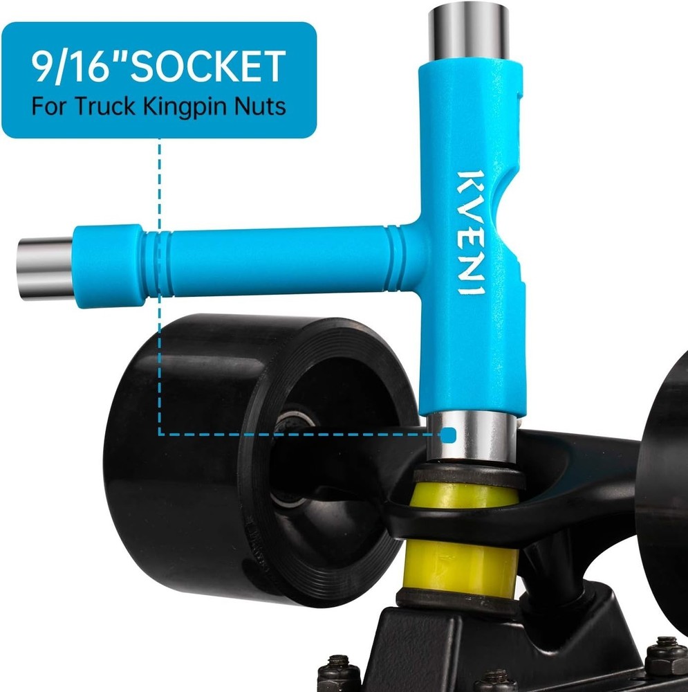 Compact Multi-Function Skate Tool with T-Key & Screwdriver - Ideal for Repairs