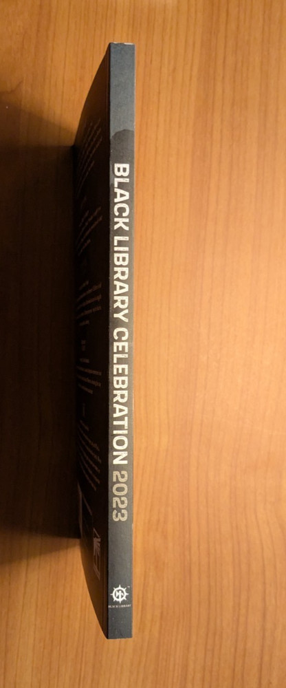 Black Library Celebration 2023 paperback anthology with bookmark