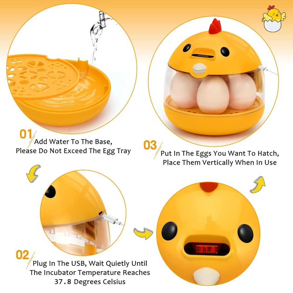 Automatic Egg Incubator for Hatching Eggs with LED Temperature Display, Humid...