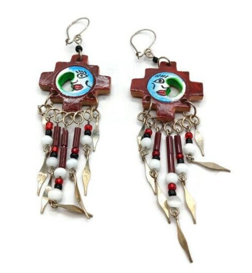 Handmade Ceramic Earrings for Women with Multicolor Beads