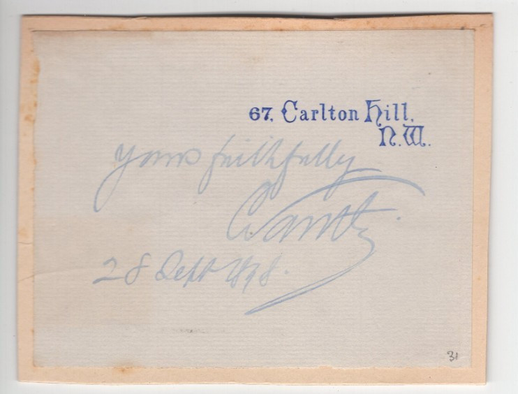 Charles Santley Signed Page 1898 / Autographed British Opera Singer