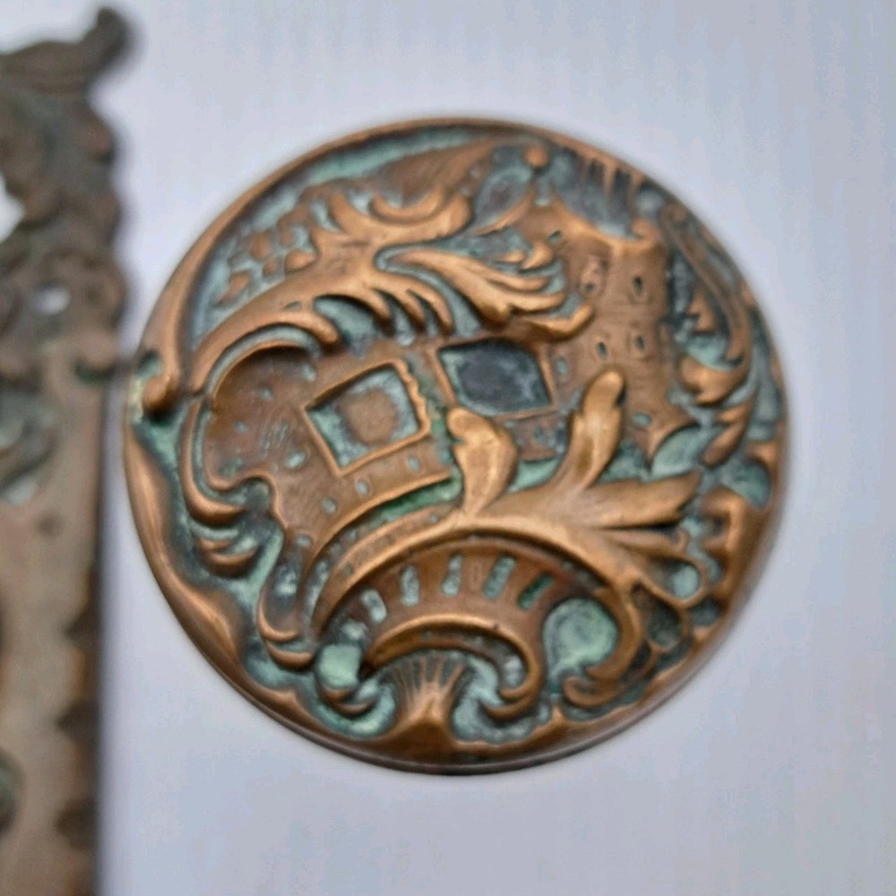 Antique/Vintage Door Knobs & Backplate Belfort Reading Hardware Brass Hardware