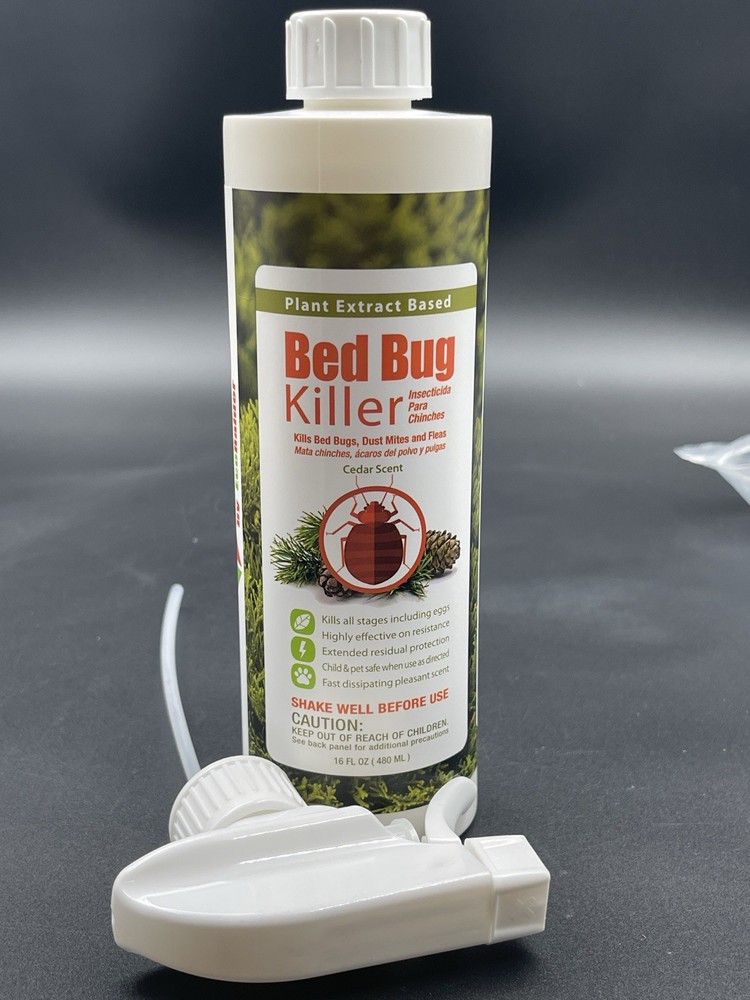 EcoRaider Bed Bug Killer 16oz Plant Based Spray Cedar Scent Sealed