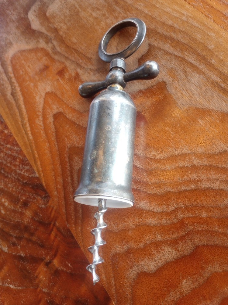Vintage Silver Tone Cork Screw