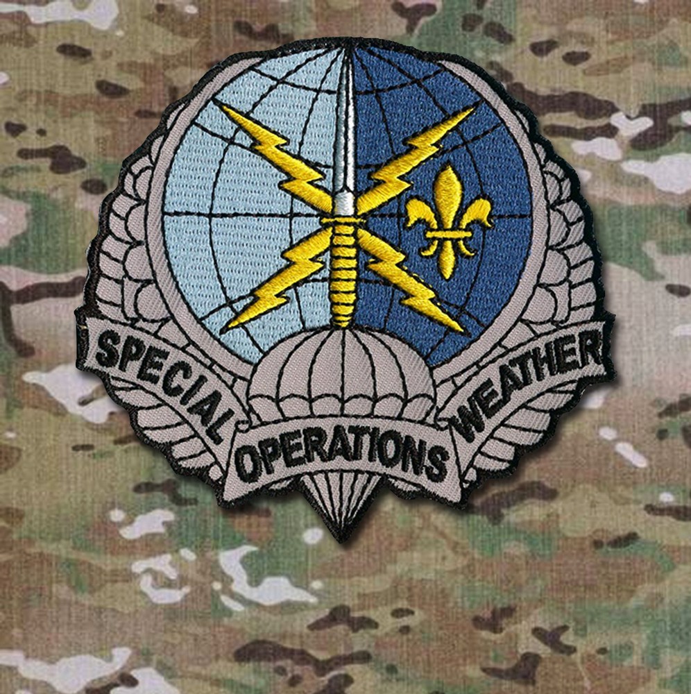 USAF Special Operations Weather Patch - Hook & Loop Backing - 3" X 3.25" Recon