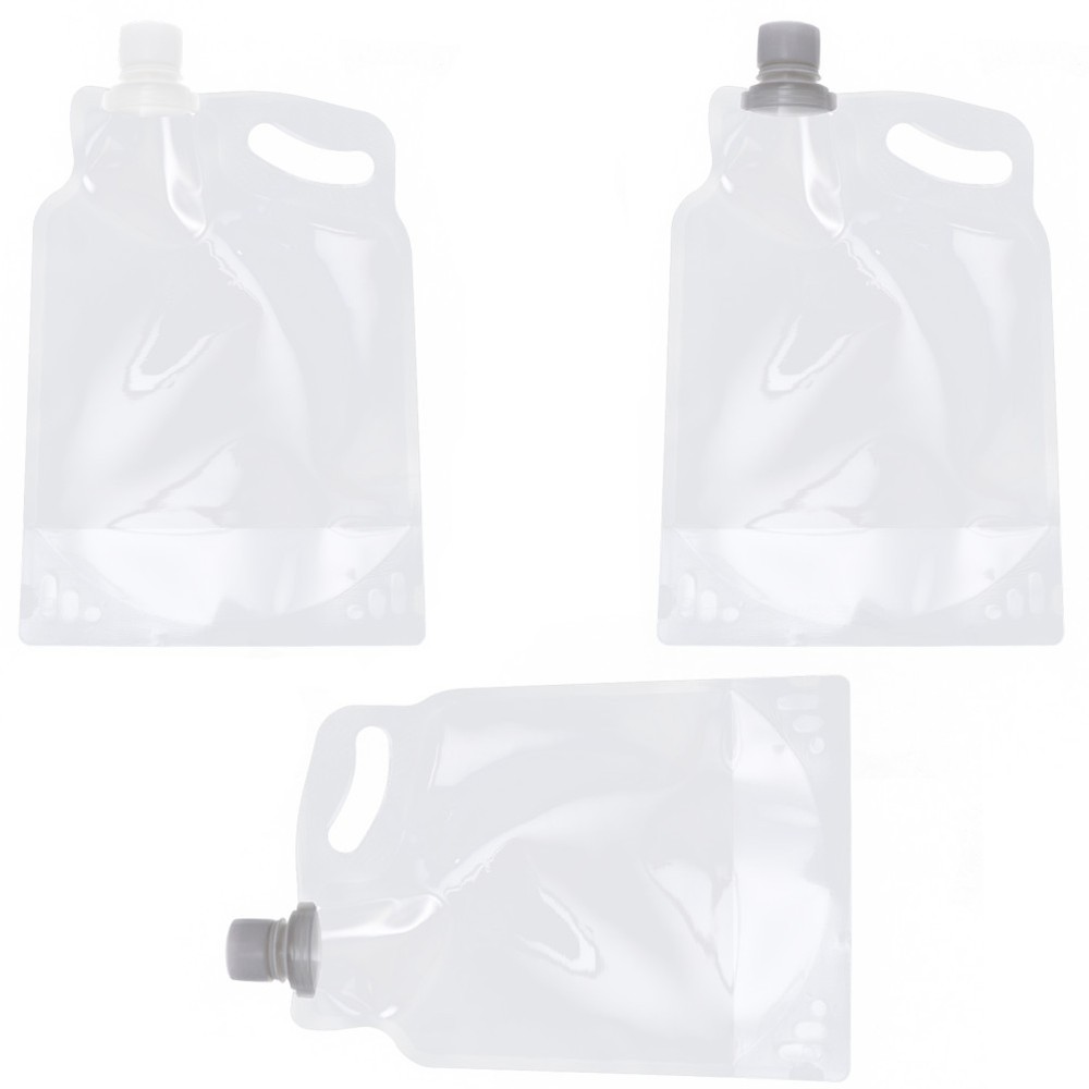 3pcs 2L Water Pouch Portable Foldable Water Bag Container Jug