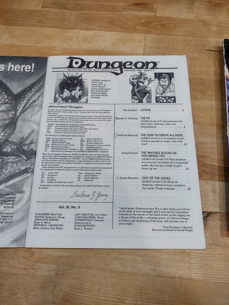 Dungeon magazine Issues # 17 & 18 D&D Dungeons Dragons