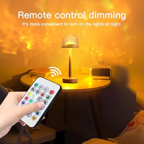 Ocean Wave Cordless Projector Light, USB Rechargeable Cordless Night Light