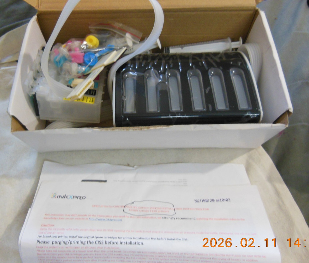 Epson Artisan 1430 printer Ink system CISS. Empty