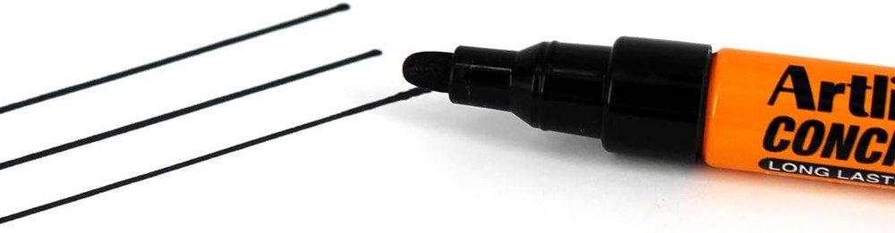 Professional concrete permanent marker, featuring a durable 1.5mm conical tip