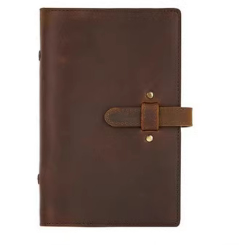 A6 loose leaf paper Write notes Notebook Notepad wallet purse leather brown X232