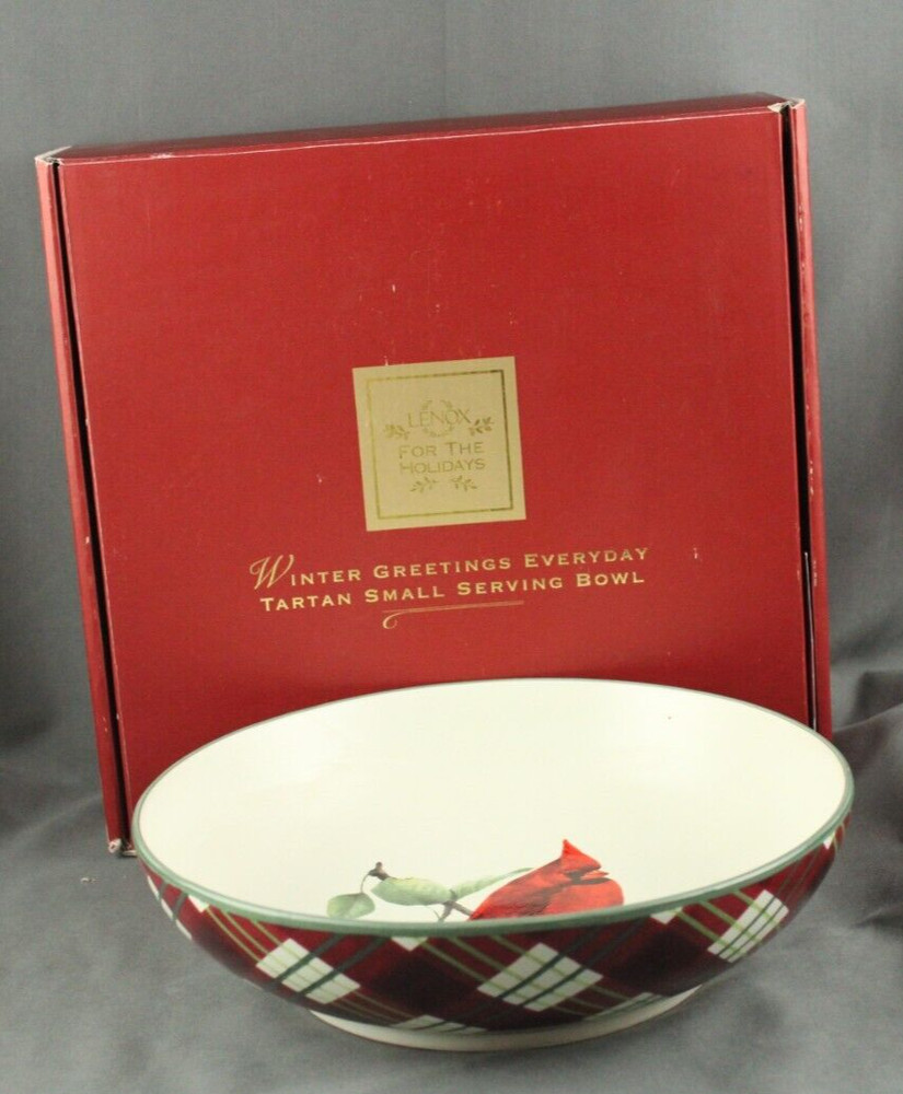 New in Box Lenox Winter GreetingsTartan Small Serving Bowl