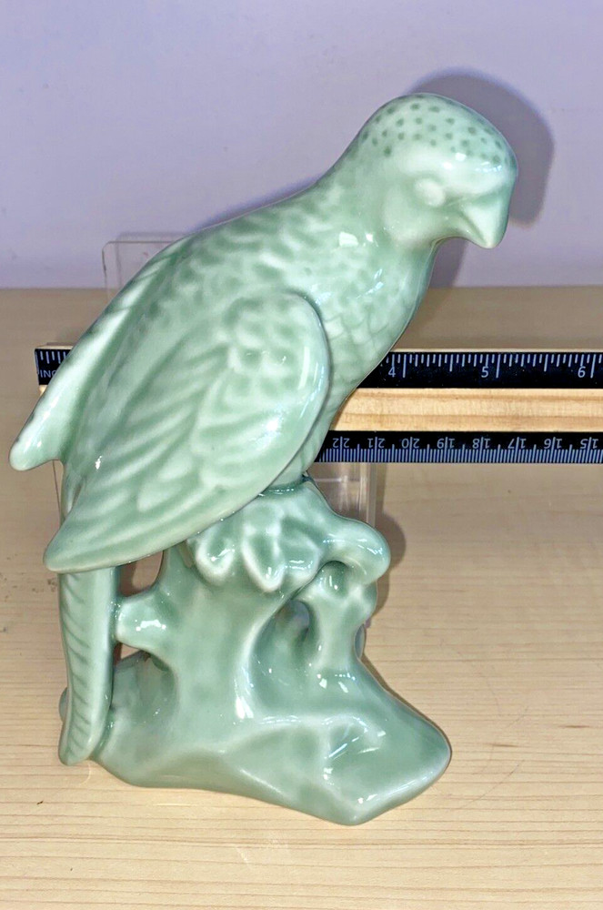 MCM Ceramic Parrot Green Figurine