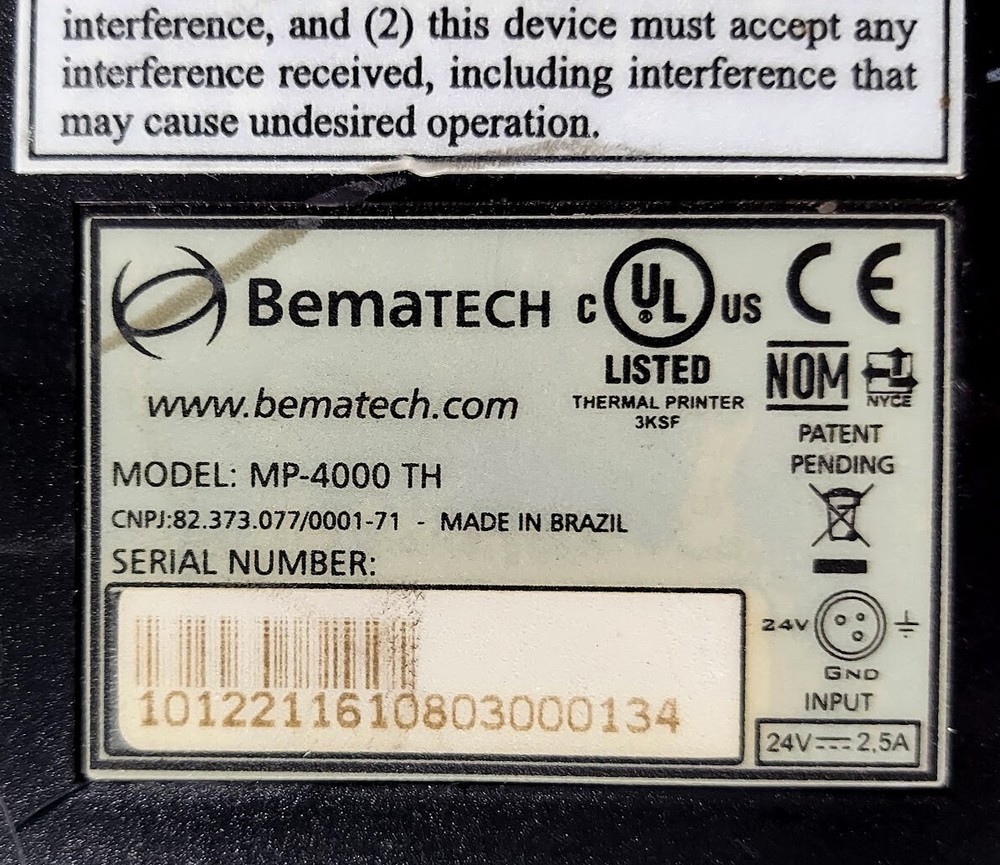 BEMATECH MP-4200 TH Thermal Receipt Printer