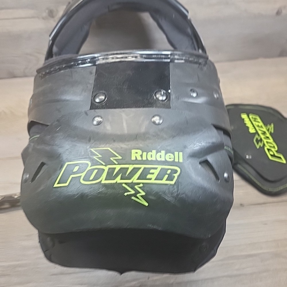 Youth medium Riddell Power Volt Shoulder Pads with Back Plate (READ)