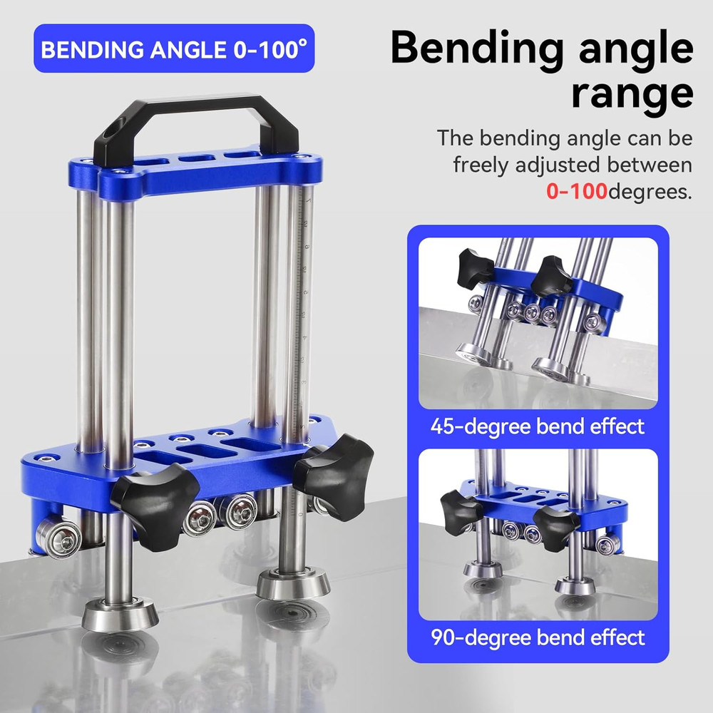 Versatile Portable 2-Station Metal Roller & Bender Tool - 0-100° Range