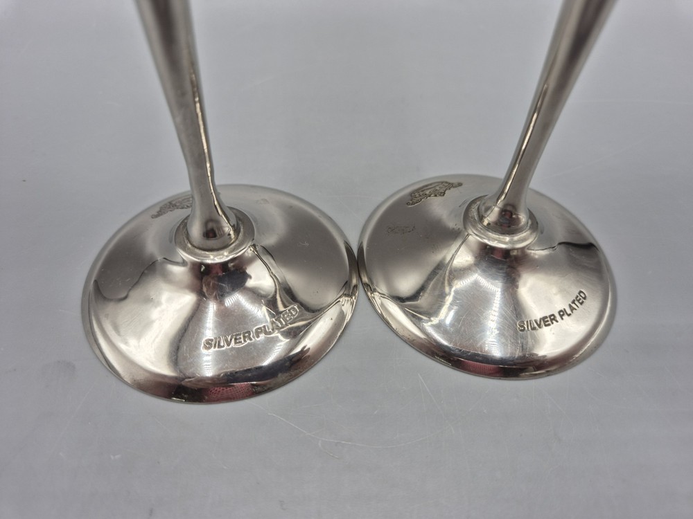 Vintage Silver Plated Champagne Flutes