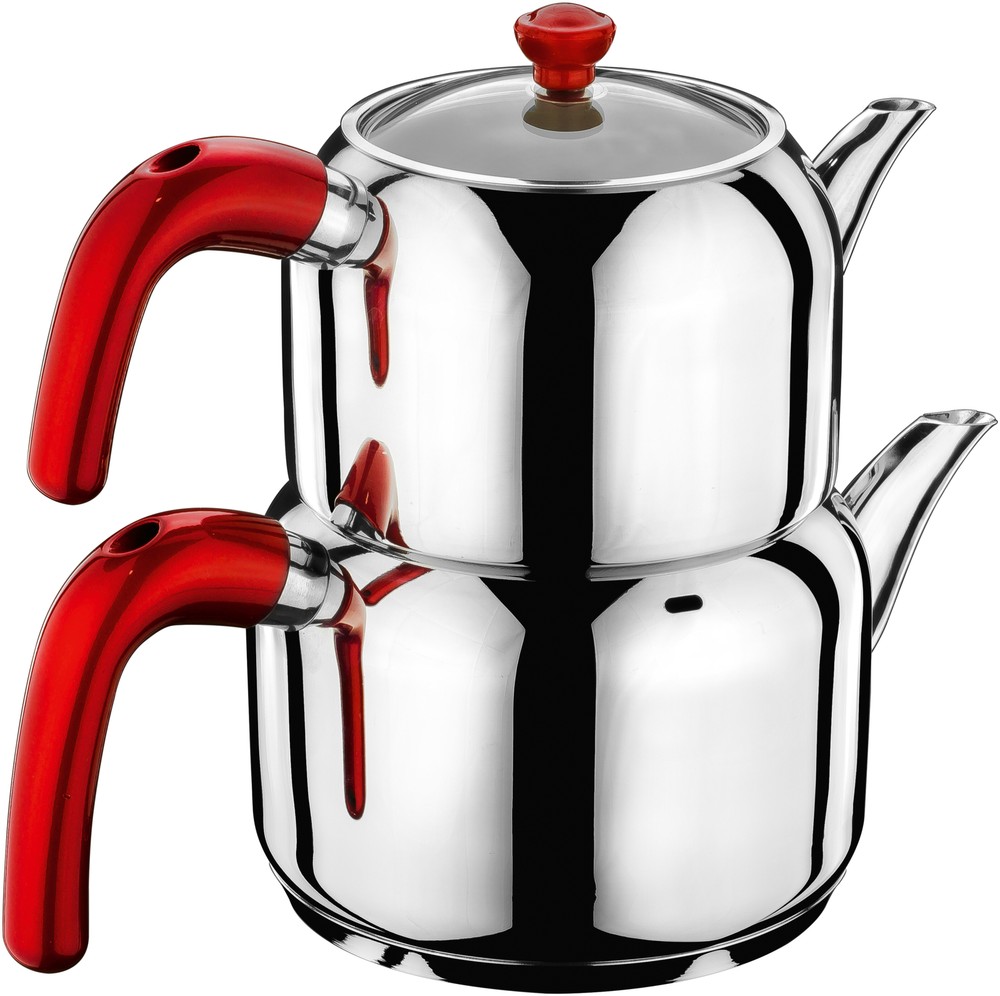 Hascevher Stainless Steel Turkish Teapot Team, Induction Compatible