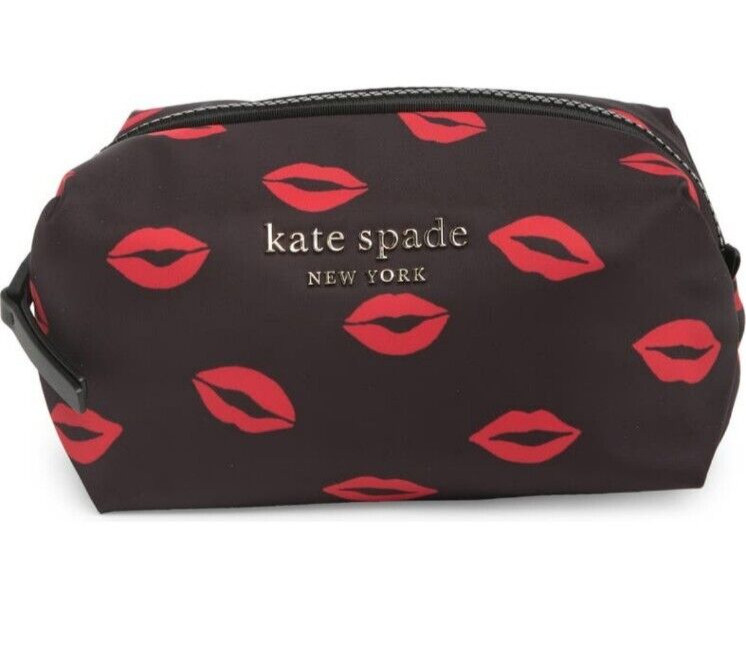 kate spade- Little Better- Everything Puffy- Medium Cosmetics Case- Black- NWT