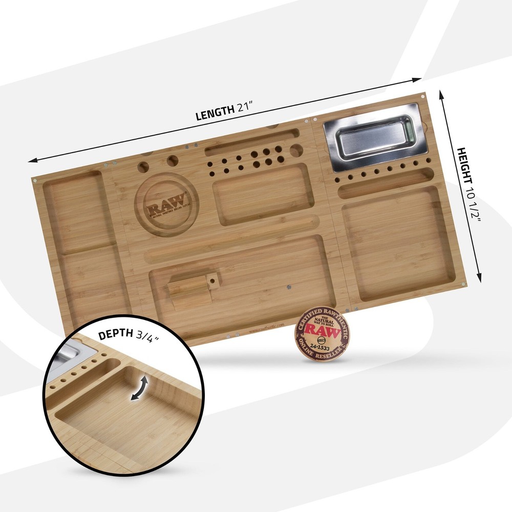 RAW Triple Flip Bamboo Rolling Tray