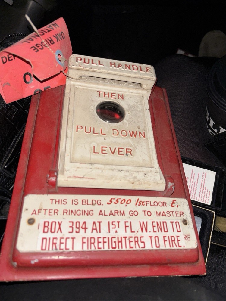 Vintage Cairns & Bro Fire Shield on Oak Panel 12" x 7 1/2" w/ Fire Engine Tags