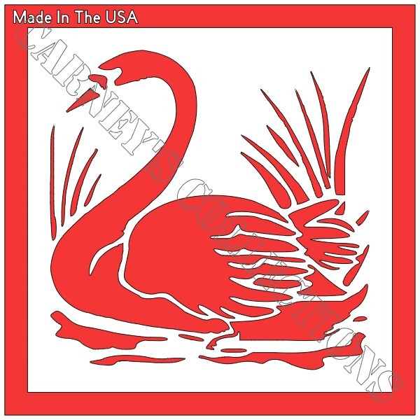 10"x10" Clear Plastic Stencil - Swan (MB36)