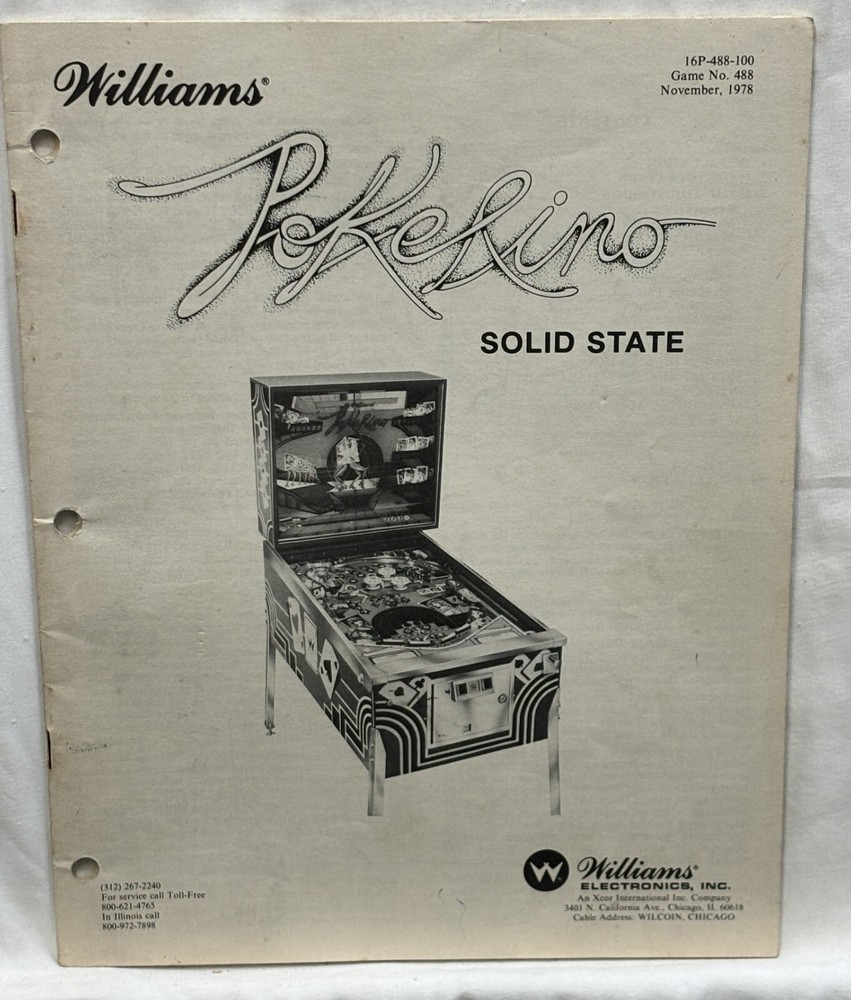 ORIGINAL-WILLIAMS-POKERINO-INSTALLATION & GAME OPERATIONS MANUAL