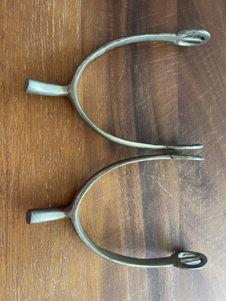 Authentic Vintage English Riding spurs Solid NICKEL never rust